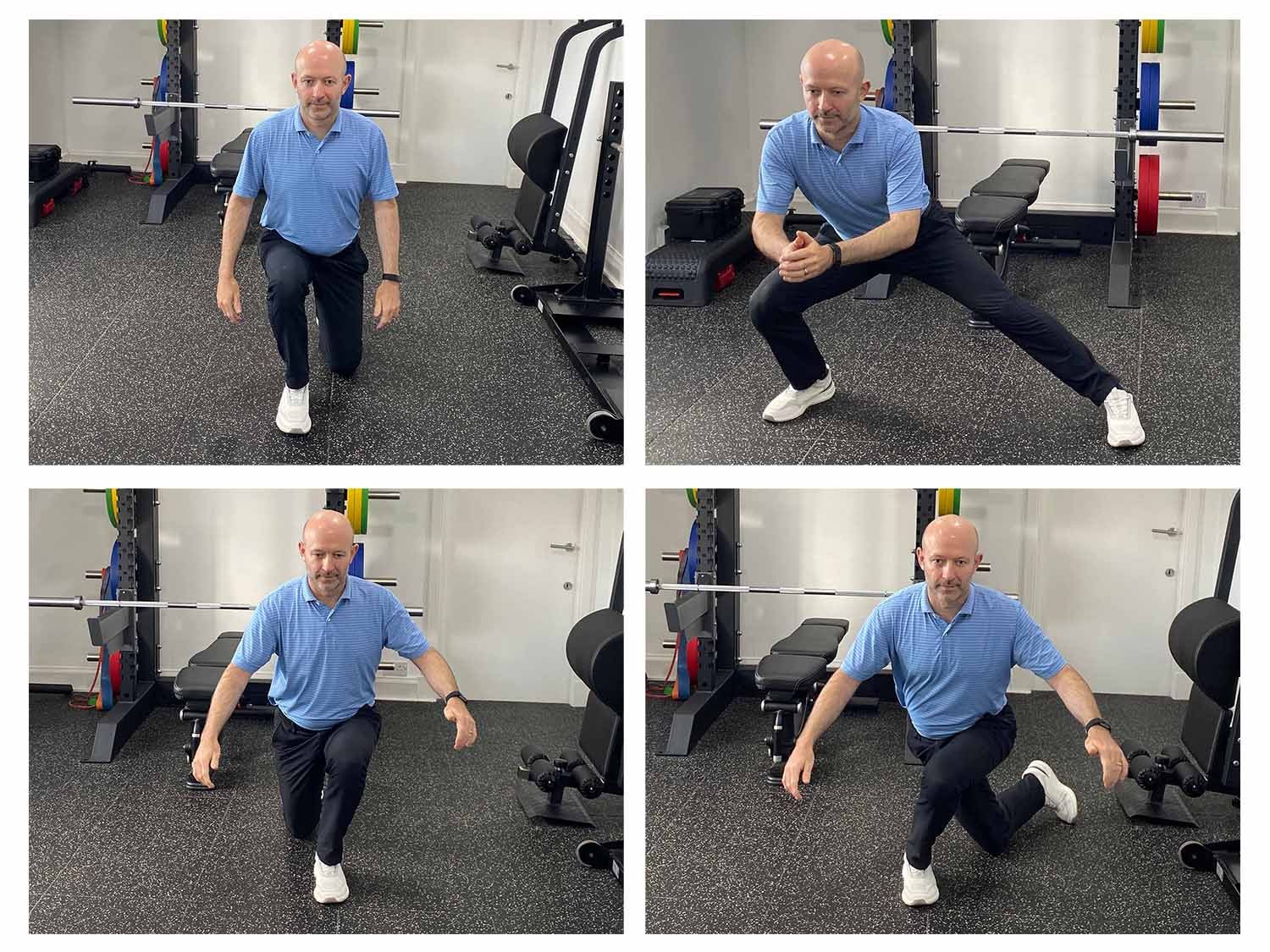 Lunges exercise golf warm-up